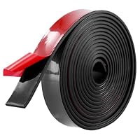 QWORK® 3 Meter Selbstklebender Gummistreifen 25 mm x 3 mm aus Neopren, Flexibles und Haltbares Gummiprofil für Schutz, Isolation und Anti-Rutsch