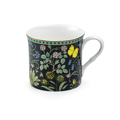 Grace Teaware Bone China Morris English Heritage Floral Coffee Tea Mugs 10-Ounce (4 Assorted Patterns) (Set of 4), Multicolor