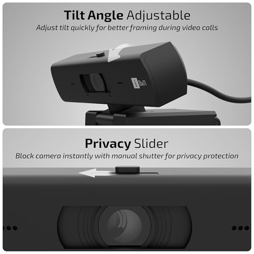 Image of iBall PHOCUS 40A 4K 30FPS UHD Webcam with Mic, Autofocus, Auto Light Correction, Auto Exposure, 360 Rotation, Tilt Adjustable, Privacy Slider, 8MP Sensor, Tripod Mount, USB Camera for PC & Laptop