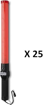 21 LED Traffic Baton, 3 Flash Patterns, Requires 2 D cell batteries (not included), Pack of 25