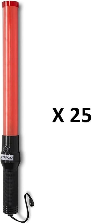 21 LED Traffic Baton, 3 Flash Patterns, Requires 2 D cell batteries (not included), Pack of 25