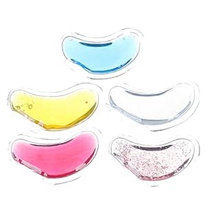 Minkissy 5Pcs Herbruikbare Eye Gel Ice Pack Voor Koeling Of Warming Ogen En Gezicht Eye Behandeling Verlichten…