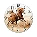 Abucaky Running Horse Wall Clock Battery Operated Silent Round Clock Wall Decor for Home, Office, School 9.8 Inch