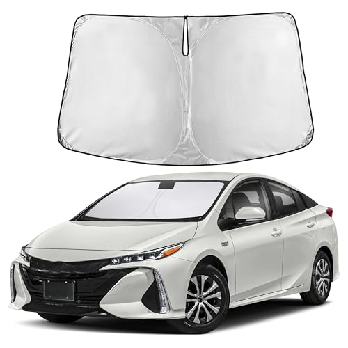 Image of Autovir Windshield Sun Shade Fit for 2023-2025 2026 Toyota Prius Hatchback | Sunshade, Front Car Window Shades Sun Visor, Blocks UV Rays & Heat, Car Accessories