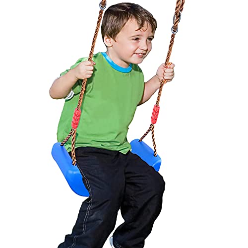 Taeku Balançoire, Plastique Garden Siège de Swing Longueur Réglable Siège Balancoire pour Exterieur Interieur (Bleu)