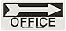 Brady 73417 Premium Fiberglass Directional Sign, 6.500" X 14", Legend "Office (with Picto)"