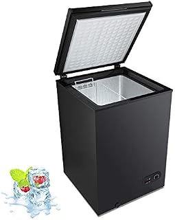Kismile 3.5 Cubic Feet Chest Freezer with Removable Basket Free Standing Top open