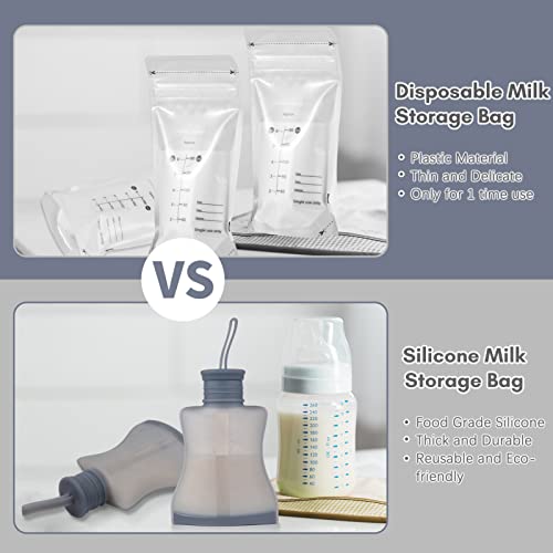 Sacos de armazenamento de leite materno de silicone Sacos de armazenamento de leite materno reutiliz