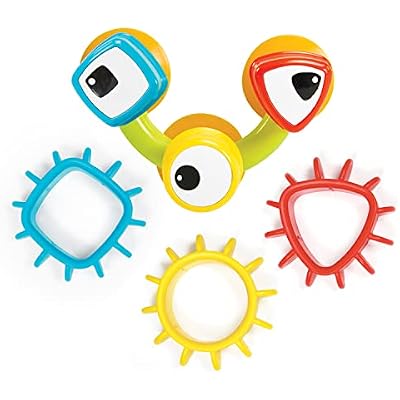 Yookidoo Baby Bath Toy - Spin 'N' Sort Water Gear - Childrens Sensory Water Wheel Set That Attaches to Any Size Tub - Includes Suction Cups, 3 Googly Eye Gears, and Pourers