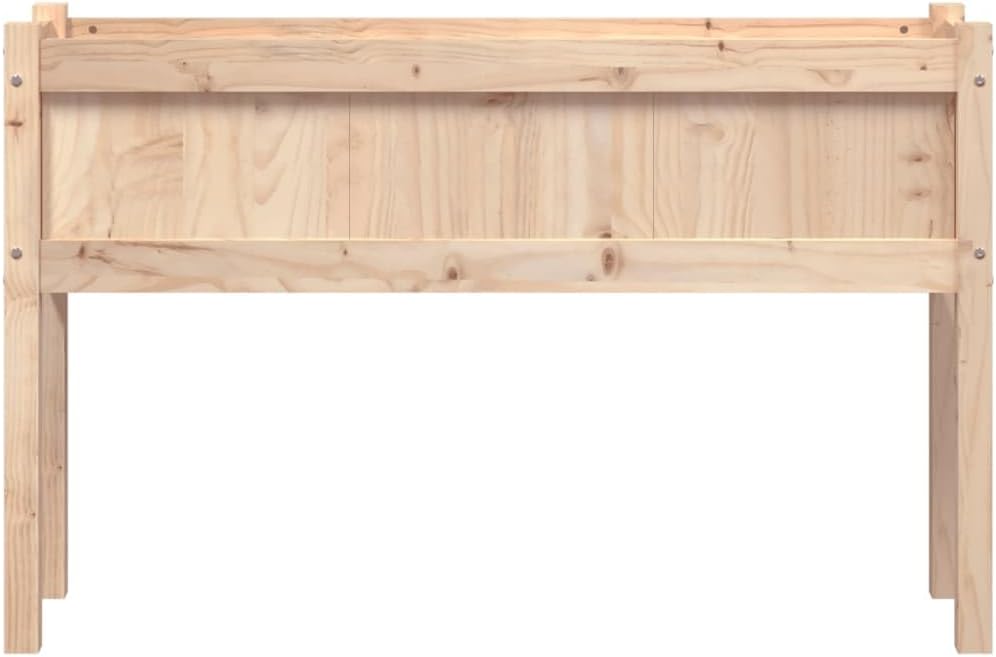 Garden Planter Set of 2, Natural Solid Pine Wood, Large 43.3x43.3x27.6 inch, Rectangular Outdoor Indoor Raised Garden Bed for Vegetables