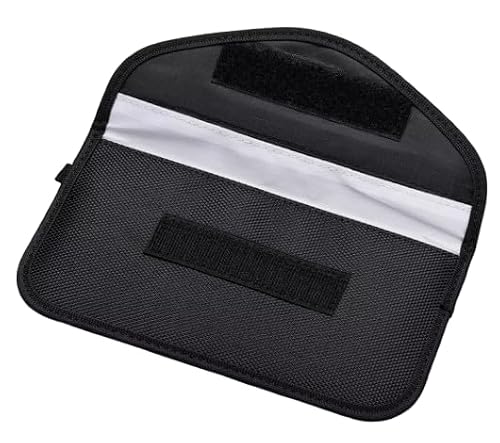 Faraday Pouch for Keys, Phones and Cards – RFID Blocking, High Capacity, Black
