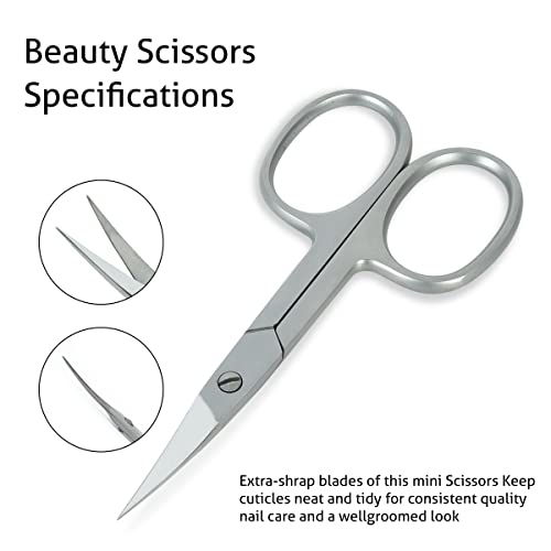Eagerbeauty Cuticle Scissors- Stainless Steel Curved Blade Small Scissors For Trimming The Fingernails, Toenails, Eyebrow, Eyelash, Dry Skin – Nail Scissors(C) #TOP3