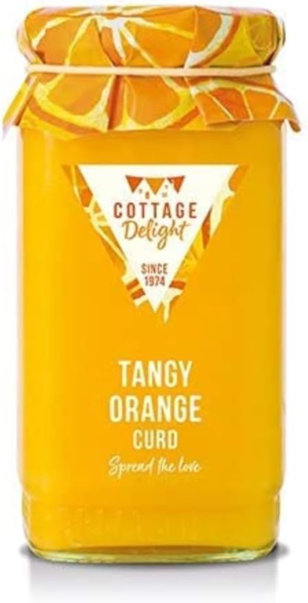 Tangy Orange Curd - 305 g Jar - Tangy and Creamy - Smooth and Delicious - Suitable for Vegetarians - Gluten Free - No Artificial Additives - Made in Small Batches