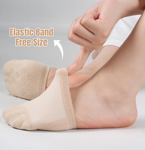 Image of Toe Socks Womens for Mules, Half Socks Toe Topper Covers No Show Invisible Non-slip Liners for Clogs 4 /6 /8 Pairs