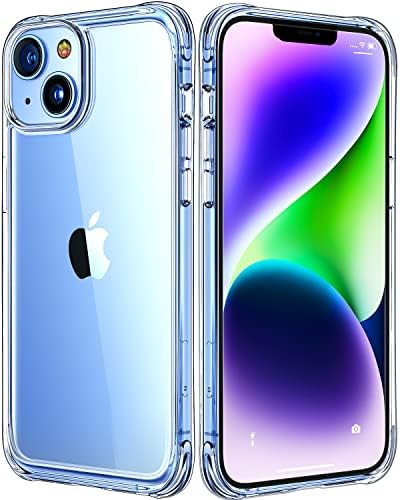 Mkeke for iPhone 14 Case & iPhone 13 Case Clear, New Designed Slim Phone Case iPhone 13 & 14 with Protective Bumper for Apple iPhone 14 / iPhone 13 6.1'' [Anti Yellowing] [Military Grade Protection]