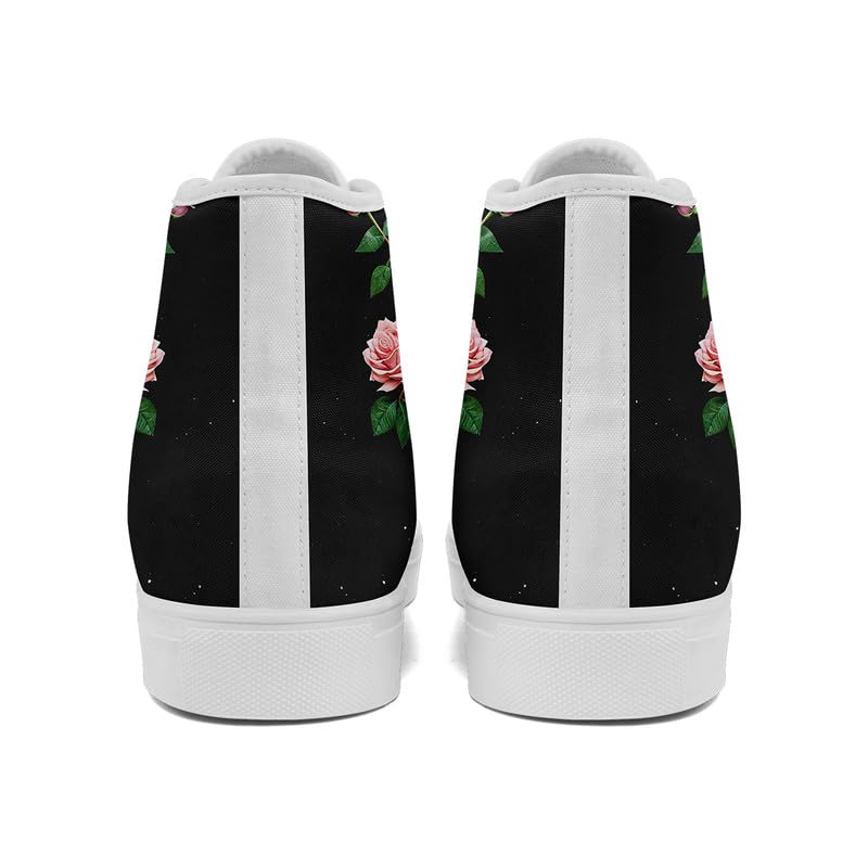 Womens Graffiti Black High Top Fashion Sneakers Canvas Shoes Classic Lace Up Walking Tennis Casual Skateboarding Sports Shoes4
