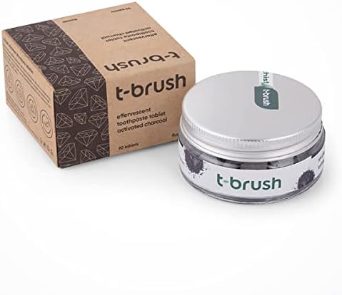 TBRUSH Vegan Toothpaste Tablets | 90pcs Spearmint | with-Fluoride 1400 ppm | Whitening, Anti-Cavity | %100 Natural Sustainable | Plastic, Gluten, Glycerin, SLS Free