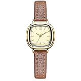 Orologio semplice al quarzo da donna impermeabile rosso(Coffee gold)
