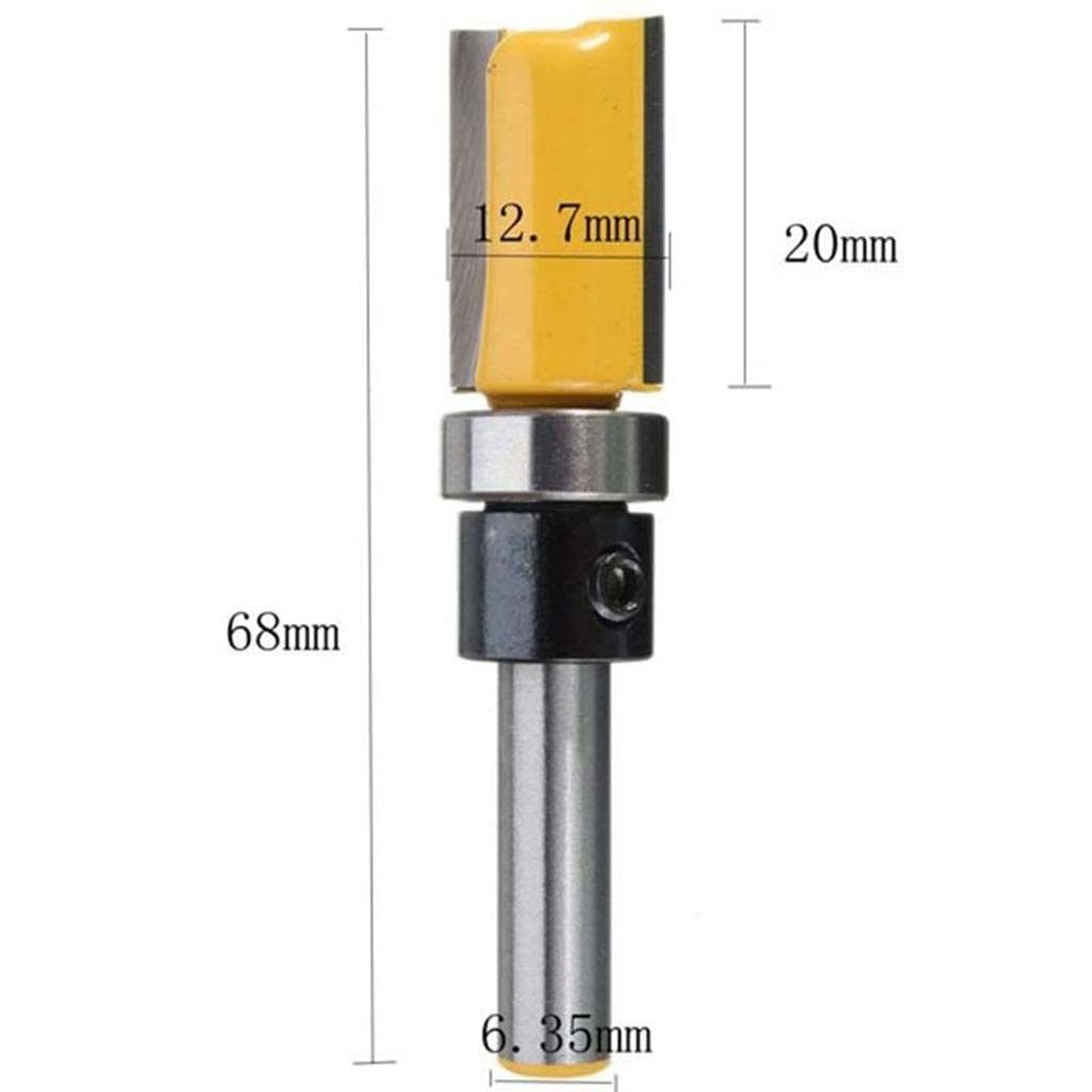 ATORSE® 1/4'' Shank Straight Flute Flush Trim Pattern Router Bit Cutter Top Bearing