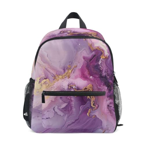 Sac à dos tout-petits marbre violet pour sorties scolaires et voyages en famille