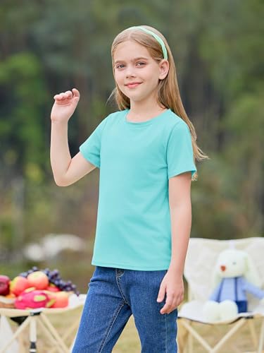 Image of Imily Bela Girls Summer Crewneck T Shirts 5-14 Years | Kids, Casual, Short Sleeve, Loose Basic Tee Tops, Versatile Everyday Wear, Sports, school, party & outdoor activities