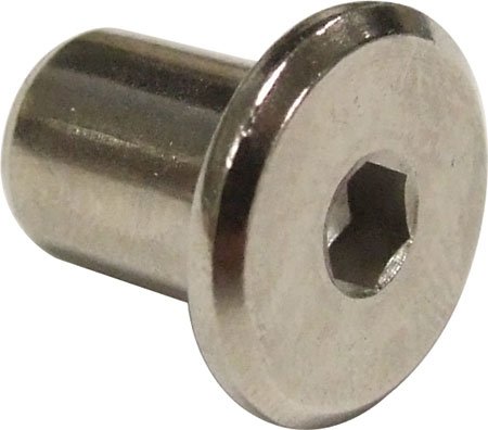 Pack of 4 x 6mm Furniture Sleeve Nuts - Bed Bolt Fittings silver coloured