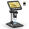 Coin Microscope, 4.3″ LCD USB Digital 1000X Coin Magnifier with 8 Adjustable LED Lights, 1080P PC View Compatible with Windows/MacBook for Adults Kids