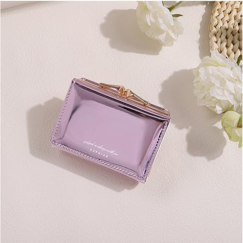 Image of JANKS Small Wallet for Women Mini Laser Card Holder Case Iridescent Holographic Purse with Coin Pocket for Girls Ladies