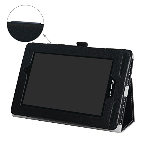 Mama Mouth For Verizon Ellipsis 7 4G Lte Case,Slim Folio 2-Folding Stand Case Cover For 7" Verizon Ellipsis 7 4G Lte Tablet,Black #TOP1