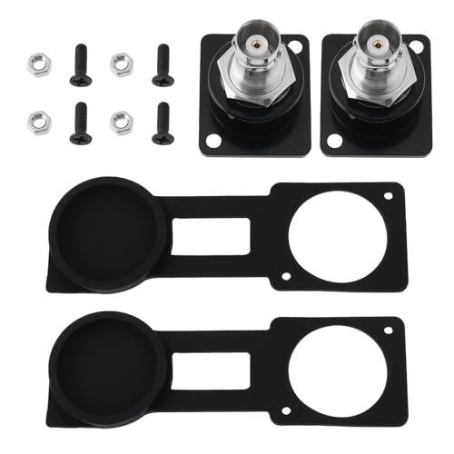 YINETTECH Set di 2 connettori BNC D-Type da 50 Ohm per montaggio a pannello, 31 x 26 mm, con copertura impermeabile per apparecchiature di comunicazione di monitoraggio della sicurezza di trasmissione