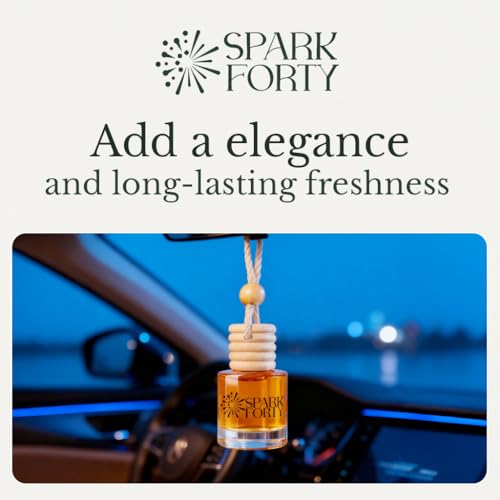 Image of Night Car Air Freshener Hanging | Car Perfume, 0.27 fl oz (8 ml) | 30-Day Luxury Glass Diffuser | Creamy Florals, Soft Woods & Subtle Spice | Long-Lasting Woody Sweet Scent