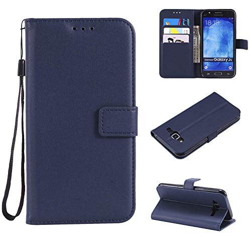 Asuwish Compatible with Leather Wallet Samsung Galaxy J5 2016 Case and Card Holder Stand Kickstand Cover Cell Accessories Silicone Phone Cases for Glaxay J5 6 SM-J510FN Protective Women Men Blue