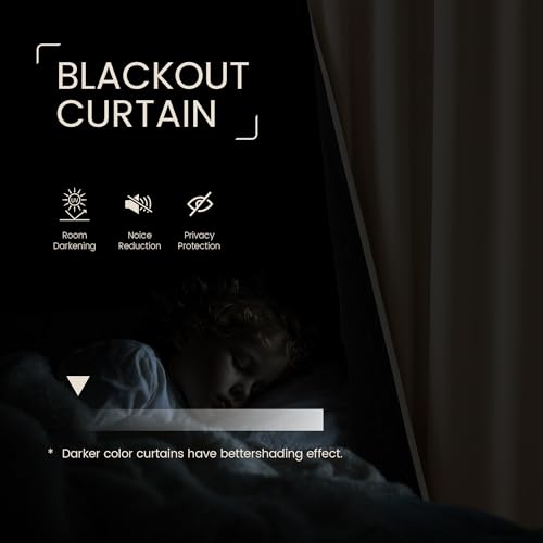NICETOWN Blackout Curtains 84 Inches Long, Thermal Insulated Soundproof Curtains with Black Liner 2 Panels for Bedroom, Room Darkening Drapes for Living Room Window (W52 x L84 Inch, Biscotti Beige) by NICETOWN - Used condition - Image 4