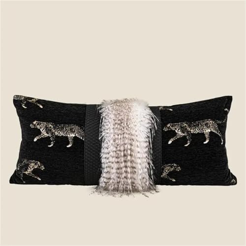 Housse de coussin chenille jacquard léopard doré pour sublimer votre nid - 6