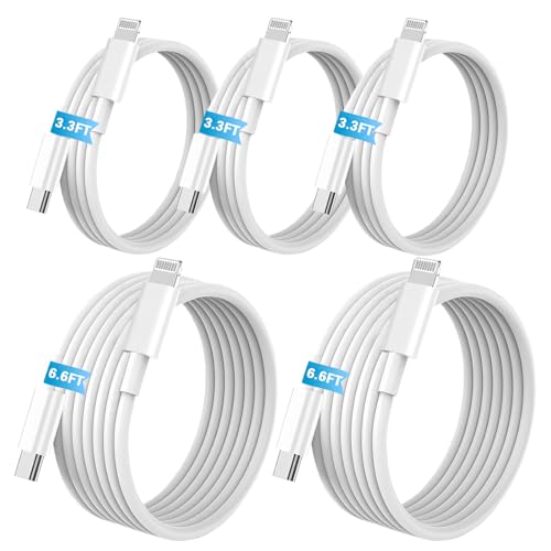 Cable de carga rápida PD certificado MFi con conector USB C a L para iPhone y Pad 5 piezas