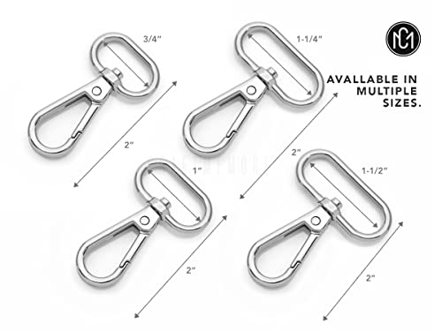 Craftmemore Snap Hook Swivel Push Gate Lobster Clasps 3/4" 1" Or 1-1/4" Fashion Clips Purse Making Fs10 Pack Of 10 (Gunmetal, 1-1/4 Inch) #TOP6