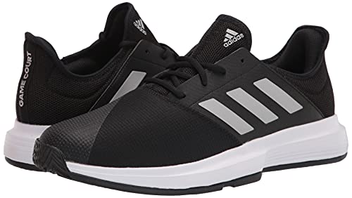 Adidas Men's Gamecourt Tennis Racquetball Shoe, Black/Matte Silver/White, 10.5 #TOP6
