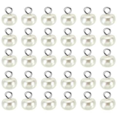 PATIKIL 10mm Handmade Faux Pearl Buttons Cover