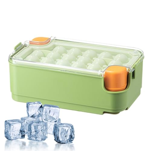 Cubitera para Congelador - Gran Capacidad, Molde Flexible de Gran Tamaño,Bandejas de Hielo con Recipiente | para Cócteles, Whisky, Café, Bebidas, Camping, Chocolate, Caramelo, Fruta