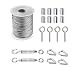 TopHomer Turnbuckle Wire Tensioner Kit Include Wire Rope Cable Turnbuckle Wire Tensioner Wire Eye Strap Wire Thimble Aluminum Crimping Loop for String Light Hanging,Clotheslines