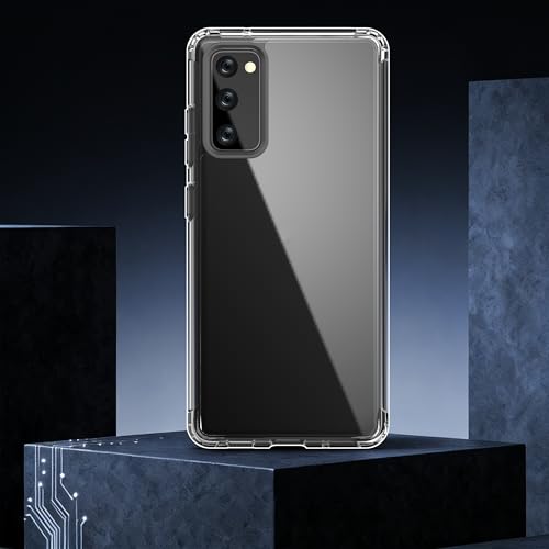 ONES Etui do Galaxy S20 FE, Szkło Tylne PC + Miękkie Boki TPU, Ochrona przed upadkiem klasy wojskowej, Ładowaniem Bezprzewodowym, Nieżółknące, Super Cienkie Case, Przezroczyste