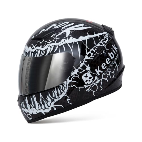 KEEBIK Motorcycle Skull Helmets for Adult Men Women, Full Face