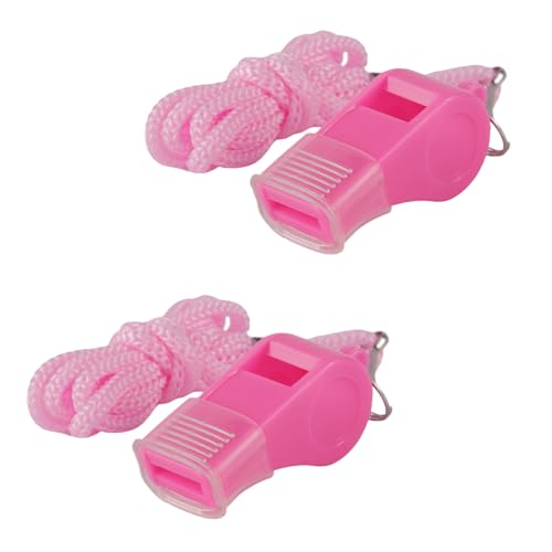 Silbatos Plásticos Rosas con Boquilla y Cordón Pack de 2 miniatura 1