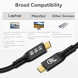 6M Kabel USB-C 3,2 Gen 2,20 Gb/s, typ C, 4K@60 Hz UHD, szybkie ładowanie PD3.0 5A/100 W z E-Marker, kompatybilny z Thunderbolt 3/4, dla iPhone, MacBook, Samsung Galaxy, Dell Monitor