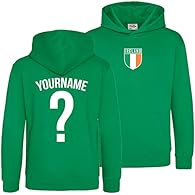 Personalised Ireland Flag Badge Hoodie - Football Personalised Irish Rugby Gift Idea For Boy - Girls Footy Irish Supporter Hoody, Kids The perfect hoodie for all Ireland lovers. Featuring a cool Irish flag retro sheild badge on the front of the hoodi...