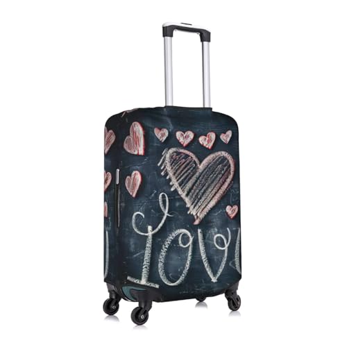I Love You Words with Hearts Print Unique Travel Luggage Cover Washable Anti Scratch Suitcase Protector for Vacation3