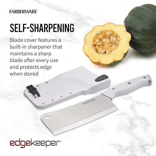 Farberware EdgeKeeper 6" Cleaver - Built-In Sharpener (White) - image 5