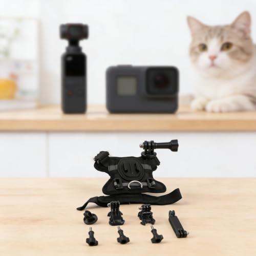 Chaleco de gato para cámara de acción con doble soporte regulable 5