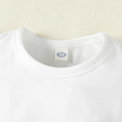Image of LYSMuch Toddler Baby Girls T Shirt Ruffle Sleeveless Kids Cotton Tshirt Solid Color Blouse