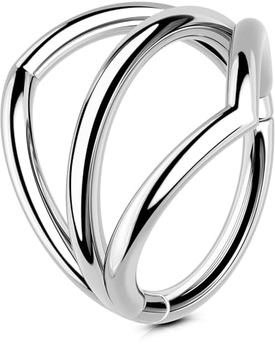 OUFER Body Piercing Anneaux de cartilage 16 g pour hélix, tragus, daith, bijoux à charnière en titane